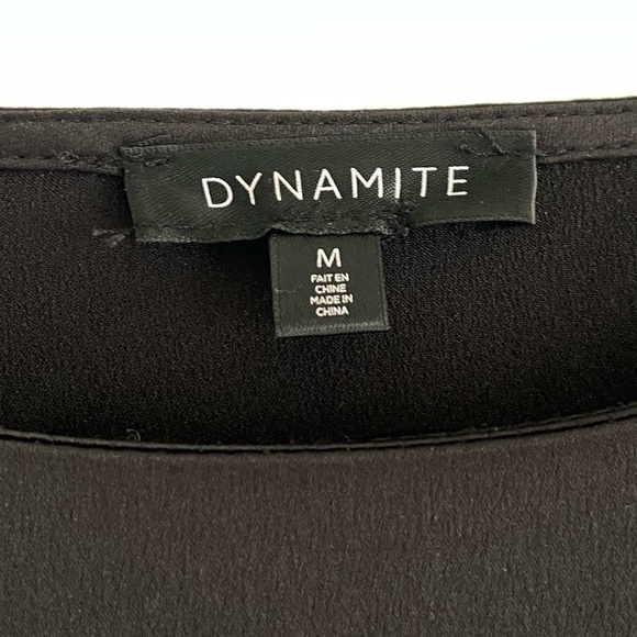 Dynamite Long Sleeve Satin Top with Rhinestone Hem, Size M - Picture 10 of 10